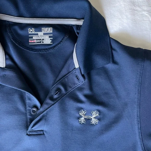 Under Armour polo shirt, athletic material, navy blue, M - Picture 2 of 2